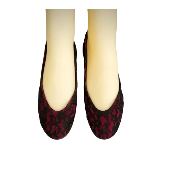 DARK RED & BLACK ballerinas