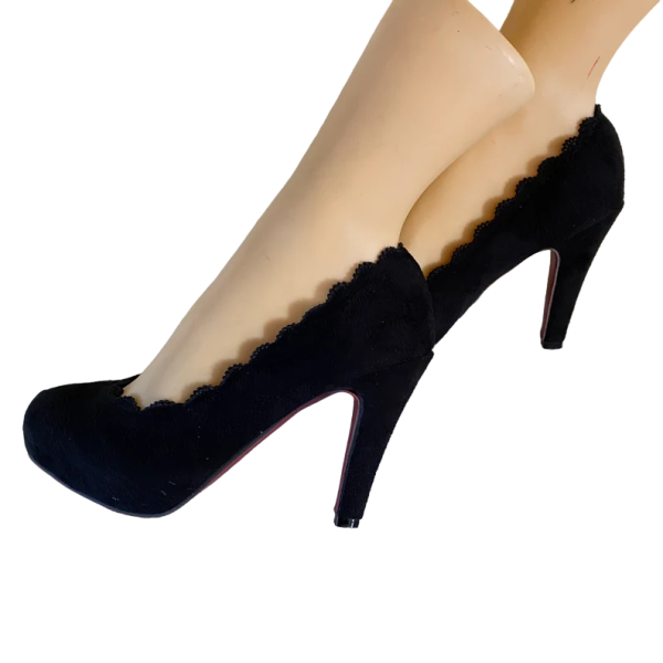 Black Suede Pin up Pump shoes size 39 FR